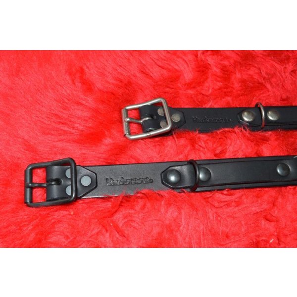 画像6: blackmeans/Leather Belt (Black×Black)