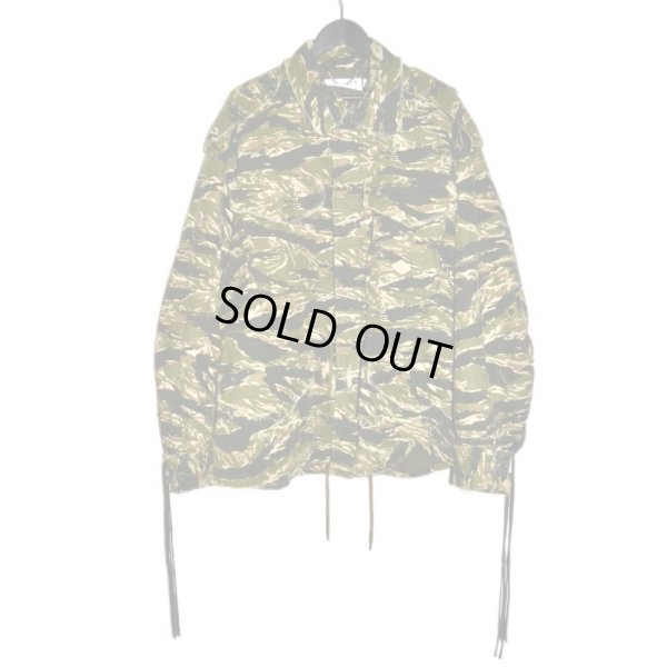 画像1: el conductorH / Distressed Cotton Laceup Field Jacket