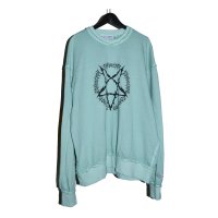 el conductorH / Pigment Dye Cotton Crewneck Sweater "Pentagram"