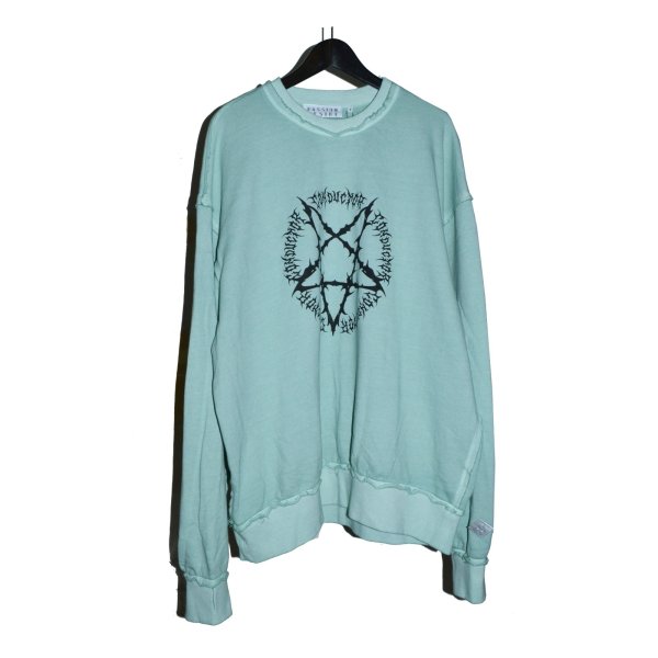 画像1: el conductorH / Pigment Dye Cotton Crewneck Sweater "Pentagram"