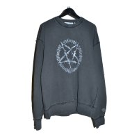 el conductorH / Pigment Dye Cotton Crewneck Sweater "Pentagram"