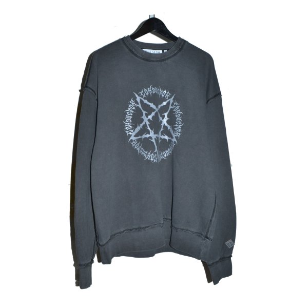 画像1: el conductorH / Pigment Dye Cotton Crewneck Sweater "Pentagram"