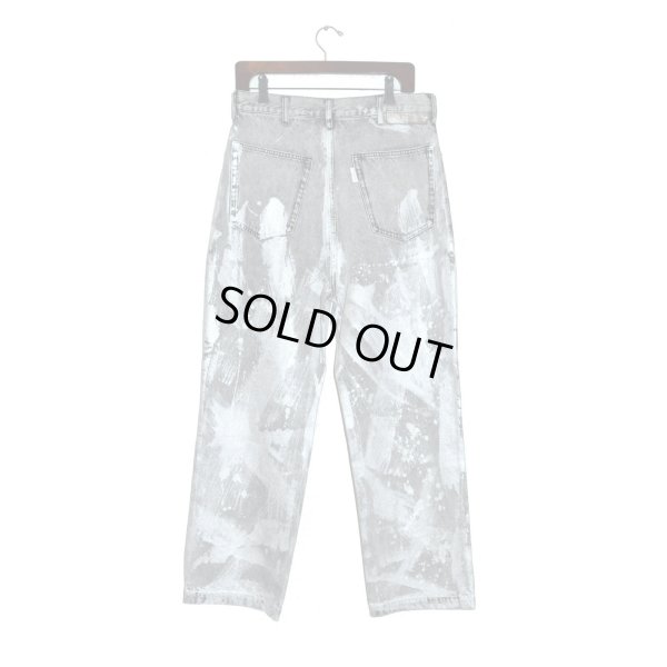 画像2: SUPERTHANKS / Silver Paint Flared Denim Pants