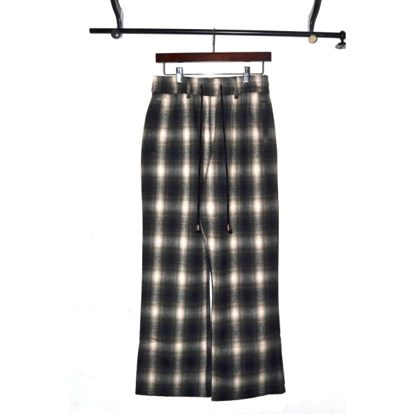 画像1: el conductorH / Check Flannel Flare Trousers