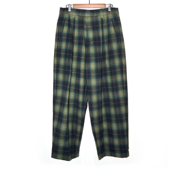画像1: el conductorH / Flannel Check Cowboy Wide Trousers