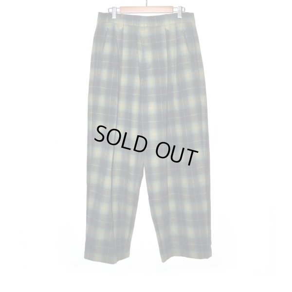 画像1: el conductorH / Flannel Check Cowboy Wide Trousers
