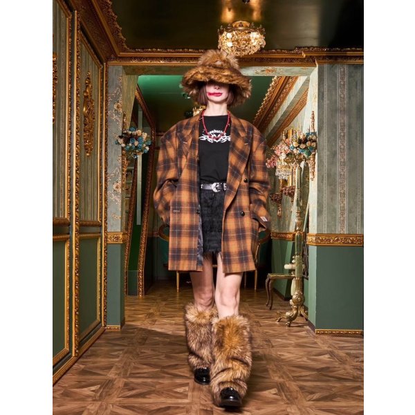 画像3: el conductorH / Flannel Check Cowboy Double Breasted JKT