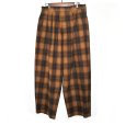 画像1: el conductorH / Flannel Check Cowboy Wide Trousers (1)