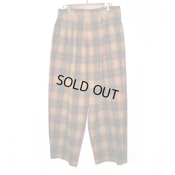 画像1: el conductorH / Flannel Check Cowboy Wide Trousers
