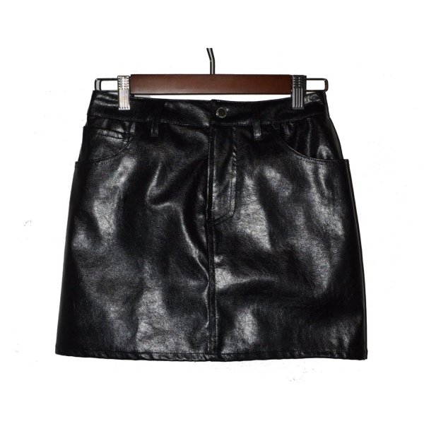 画像1: el conductorH / Vigan Leather Jeans Mini Skirt