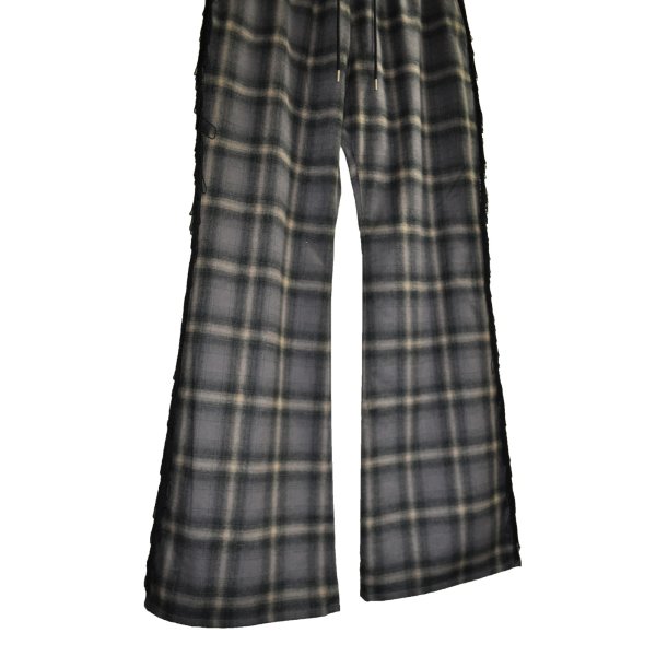 画像3: A PUZZLING HOME / Ombre Check Fringe Pants 