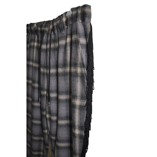 画像4: A PUZZLING HOME / Ombre Check Fringe Pants 