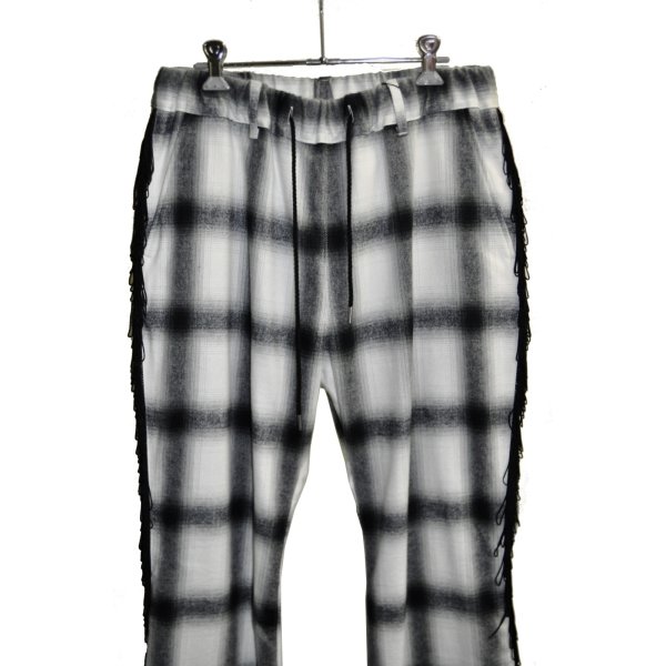 画像2: A PUZZLING HOME / Ombre Check Fringe Pants 