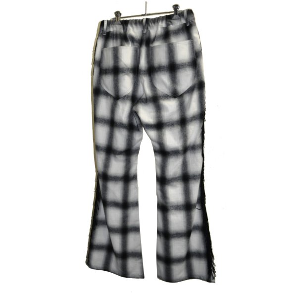 画像4: A PUZZLING HOME / Ombre Check Fringe Pants 