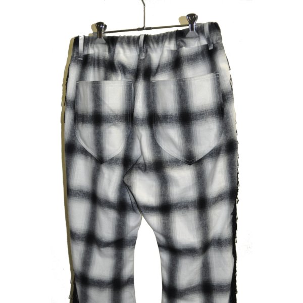 画像5: A PUZZLING HOME / Ombre Check Fringe Pants 