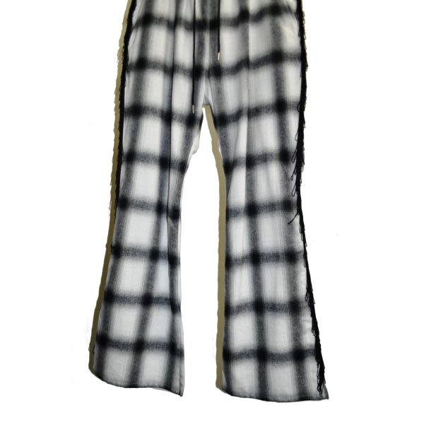 画像3: A PUZZLING HOME / Ombre Check Fringe Pants 