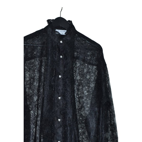 画像2: el conductorH / Flower Lace Frill Shirt (2)