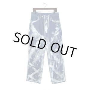 画像: SUPERTHANKS / Silver Paint Flared Denim Pants