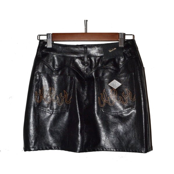 画像2: el conductorH / Vigan Leather Jeans Mini Skirt (2)