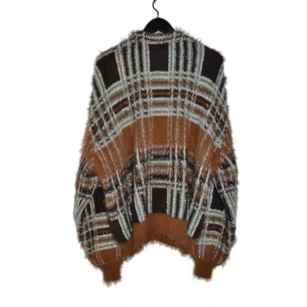 画像2: SEVESKIG / Lustre Check Knit Cardigan (2)